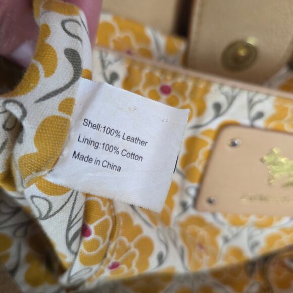 Emma Fox Black Tan Leather Top Dual Handle Satchel Purse Timeless Designer Bag - Picture 9 of 13